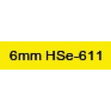 HSe-611 Compatible 6mm Black on Yellow Heatshrink