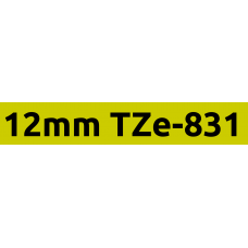 TZe-831 12mm Black on gold